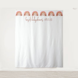 Boho Rainbow Lion Baby Shower Photobooth Backdrop タペストリー