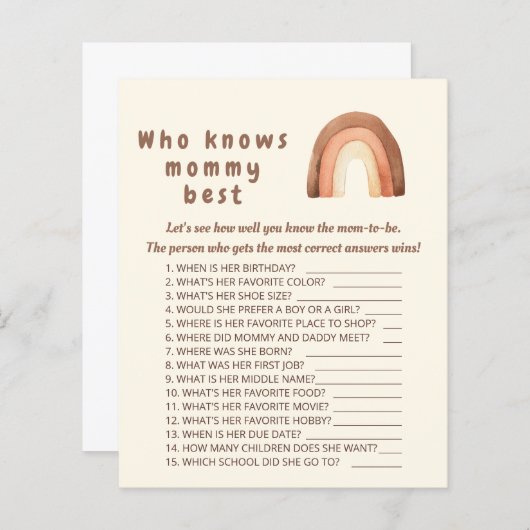 Boho rainbow minimalism誰がママのゲームを知っ最高のている。 (正面/裏面)