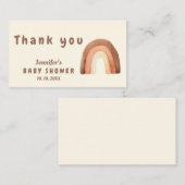 Boho rainbow minimalism baby showerありがとう エンクロージャーカード (正面/裏面)