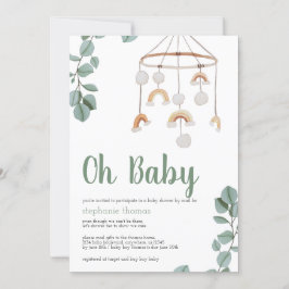 Boho Rainbow Mobile Baby Shower by Mail Greenery 招待状