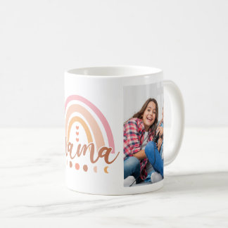 Boho Rainbow Moon Phases Mama 2枚 コーヒーマグカップ
