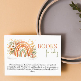 Boho Rainbow Neutral Baby Shower Books for Baby エンクロージャーカード
