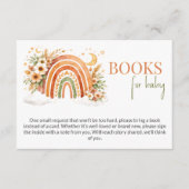 Boho Rainbow Neutral Baby Shower Books for Baby エンクロージャーカード (正面)