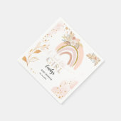 Boho Rainbow Pampas Grass Thank you Baby Shower スタンダードカクテルナプキン (角)