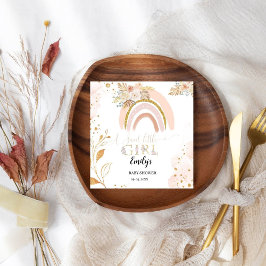 Boho Rainbow Pampas Grass Thank you Baby Shower スタンダードカクテルナプキン