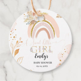 Boho Rainbow Pampas Grass Thank you Baby Shower フェイバータグ