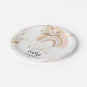 Boho Rainbow Pampas Grass Thank you Baby Shower ペーパープレート (アングル)