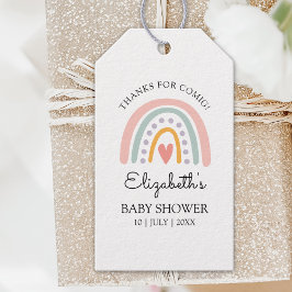 Boho Rainbow | Pastel Minimalist Baby Shower girl ギフトタグ