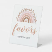Boho Rainbow Pavies Sign, Baby Shower Sign 8x10" 台座サイン (正面)
