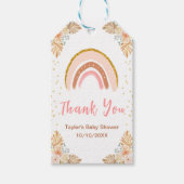 Boho Rainbow Pink Baby Showerありがとう ギフトタグ (正面)