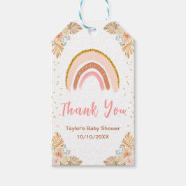 Boho Rainbow Pink Baby Showerありがとう ギフトタグ