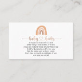 Boho Rainbow Pink Book Request Baby Shower Card 名刺 (正面)