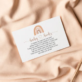 Boho Rainbow Pink Book Request Baby Shower Card 名刺