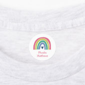 Boho Rainbow Pink Navy Name Iron On Clothing ラベル (貼付)