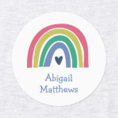 Boho Rainbow Pink Navy Name Iron On Clothing ラベル (デザイン2)