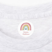 Boho Rainbow Pink Navy Name Iron On Clothing ラベル (貼付)