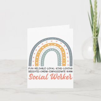 Boho Rainbow Social Work Month Card カード