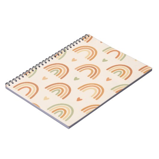 Boho Rainbow Spiral Notebook ノートブック (左側)
