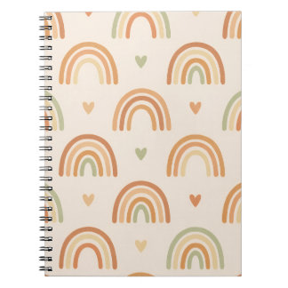 Boho Rainbow Spiral Notebook ノートブック