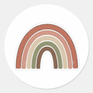 Boho Rainbow Sticker – Vintage Minimal Design  ラウンドシール