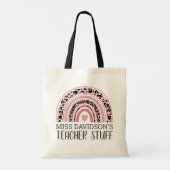 Boho Rainbow Teacher Appreciation Name トートバッグ (裏面)