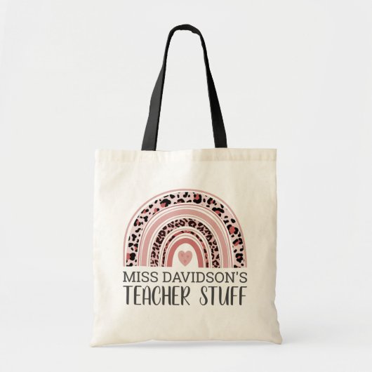 Boho Rainbow Teacher Appreciation Name トートバッグ (正面)