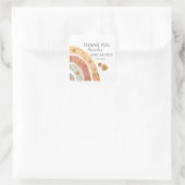 Boho Rainbow Thank You Baby Shower スクエアシール (バッグ)