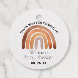 Boho Rainbow Thank You Baby Shower フェイバータグ