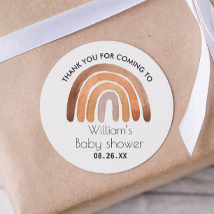 Boho Rainbow Thank You Baby Shower ラウンドシール