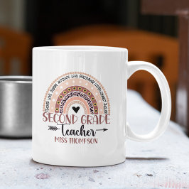 Boho Rainbow Tumbler for 2nd Grade Teacher コーヒーマグカップ