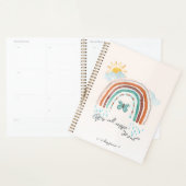 Boho Rainbow Water Color Muted脚モダン本名 プランナー手帳 (ディスプレー)
