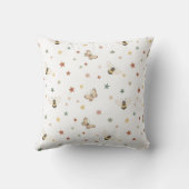 Boho Rainbow & Whimsical Bee Pattern Nursery Curta クッション (裏面)