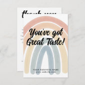 Boho Rainbow You've 得 Taste Business サンキューカード (正面/裏面)