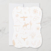 Boho Ranchの結婚ターコイズレザー日付を保存 招待状 (裏面)