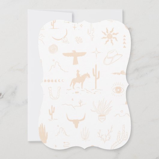 Boho Ranchの結婚ターコイズレザー日付を保存 招待状 (裏面)