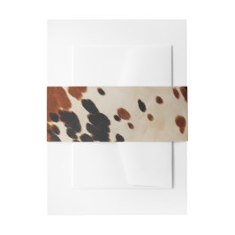 Boho Ranch Cowhide Wedding Invitation Belly Band 招待状ベリーバンド
