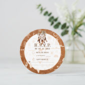 Boho Ranch Wild West応答RSVPカード 招待状 (スタンド正面)