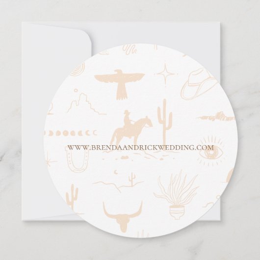 Boho Ranch Wild West応答RSVPカード 招待状 (裏面)