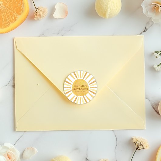 Boho Ray of Sunshine Baby Shower ラウンドシール