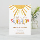 Boho Ray of Sunshine Baby Shower 招待状 (スタンド正面)