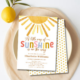 Boho Ray of Sunshine Baby Shower 招待状