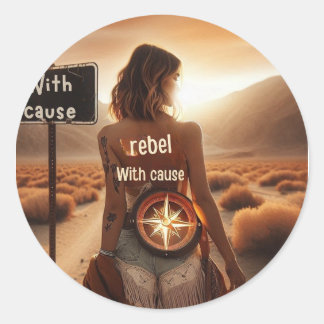 Boho Rebel With Cause – Desert Woman ラウンドシール