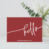 Boho Red Hello Thank You Order Small Business エンクロージャーカード (スタンド正面)