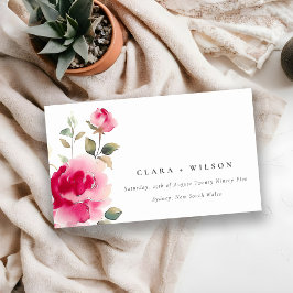 Boho Red Pink Rose Flowers 結婚's Website エンクロージャーカード