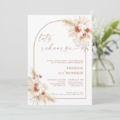 Boho Rehearsal Dinner Invitation Pampas Grass 招待状 (スタンド正面)