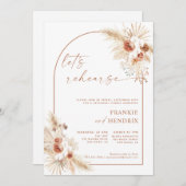 Boho Rehearsal Dinner Invitation Pampas Grass 招待状 (正面/裏面)