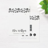 Boho Retro Black Daisy Floral Jewelry Display Card (デスク)