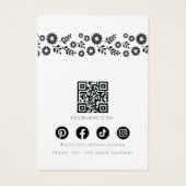 Boho Retro Black Daisy Floral Jewelry Display Card (裏面)