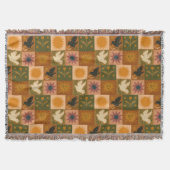 Boho Retro Celestial Sun Moon スローブランケット (正面)