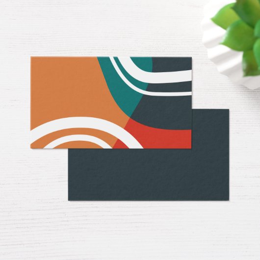 Boho retro colors abstract line art (デスク)